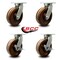 Service Caster 12'' Heavy Duty High Temp Phenolic Swivel Caster Set with 2 Brakes , 4PK CRAN-SCC-KP92S1230-PHRHT-2-SLB-2 - alternate 6